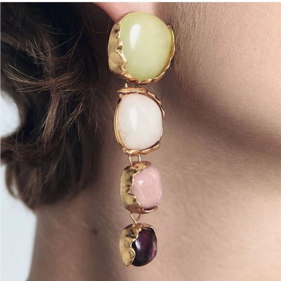 Crystal drop earrings N399 - Picture 1 of 5